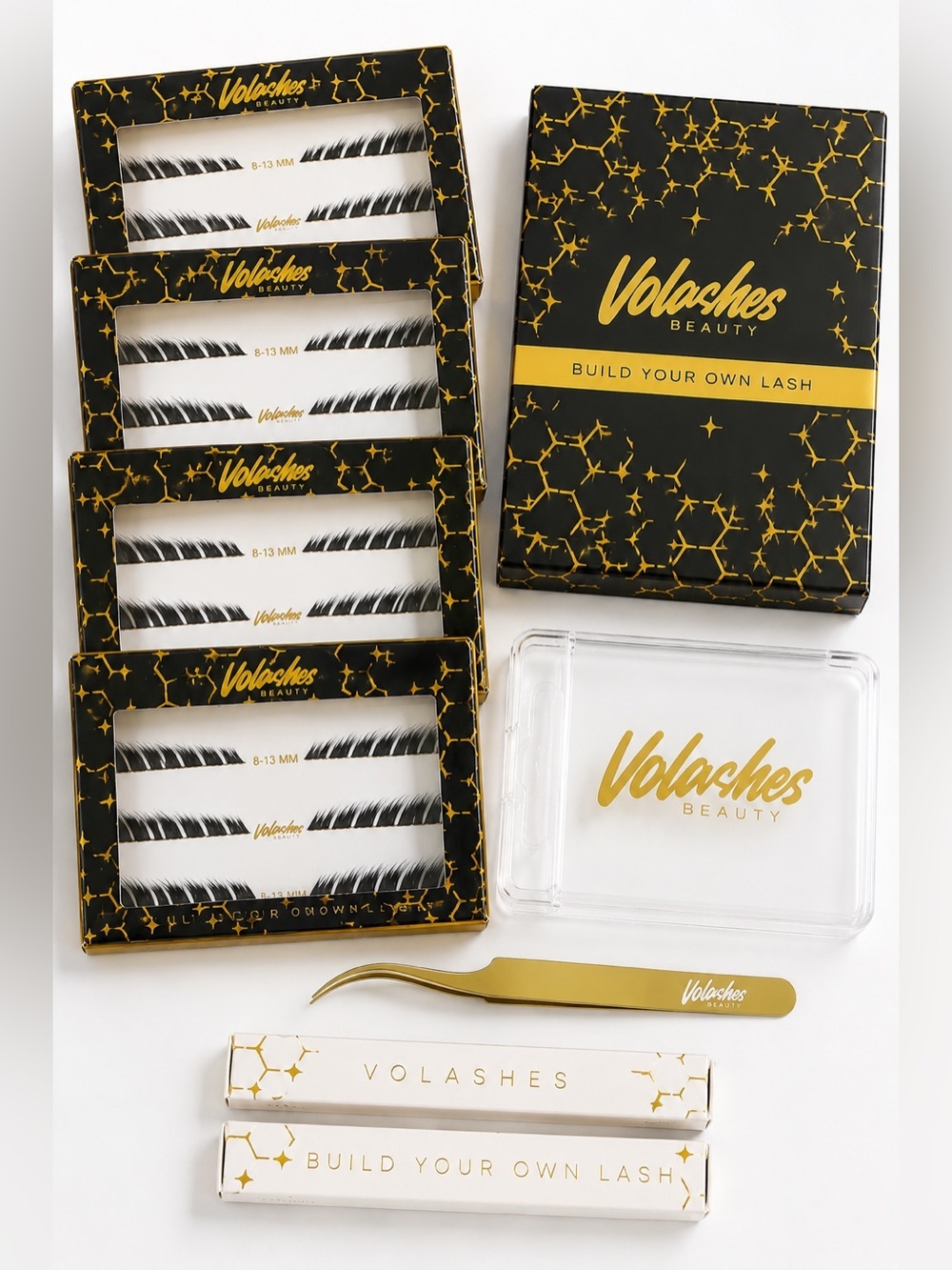 Volashes Beauty Build Your Own Lash Bundle NEW Cluster Lash Kit 8-13mm